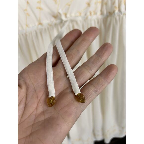 Victoria’s Secret Babydoll Slip Dress Cream Ivory Gold‎ Embroidery Fairy Medium - Picture 3 of 8